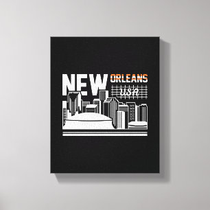 Impressão Em Tela Horizonte de Nova Orleans Louisiana Gráfica de Via