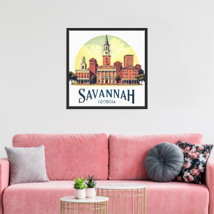Impressão Em Tela Horizonte de Savannah Geórgia