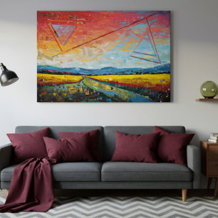 Impressão Em Tela Horizonte Fragmentado