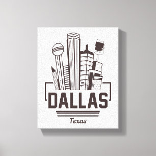 Impressão Em Tela Horizonte Moderno de Dallas Texas Design Gráfico U