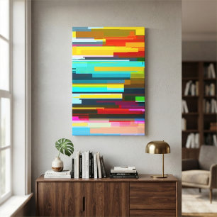 Impressão Em Tela Horizontes Abstratos Modernos Coloridos Geométrico