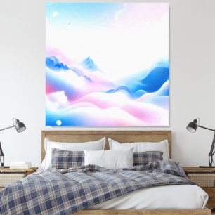 Impressão Em Tela Horizontes de Pastel: Onde As Nuvens Encontram Son