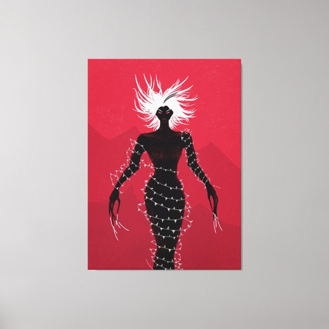 Impressão Em Tela Horror Gothic Macabre Creepy Demon Mulher (Frente)