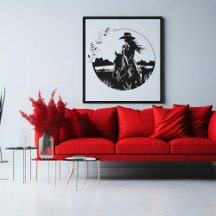 Horse Elegante Moderno Flor Equestre