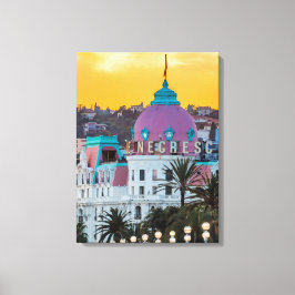 Impressão Em Tela Hotel Negresco, hotel de luxo famoso, em Nice, Fra