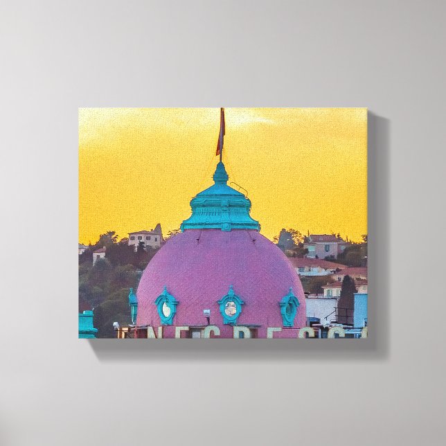 Impressão Em Tela Hotel Negresco, hotel de luxo famoso, em Nice, Fra (Frente)