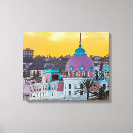 Impressão Em Tela Hotel Negresco, hotel de luxo famoso, em Nice, Fra