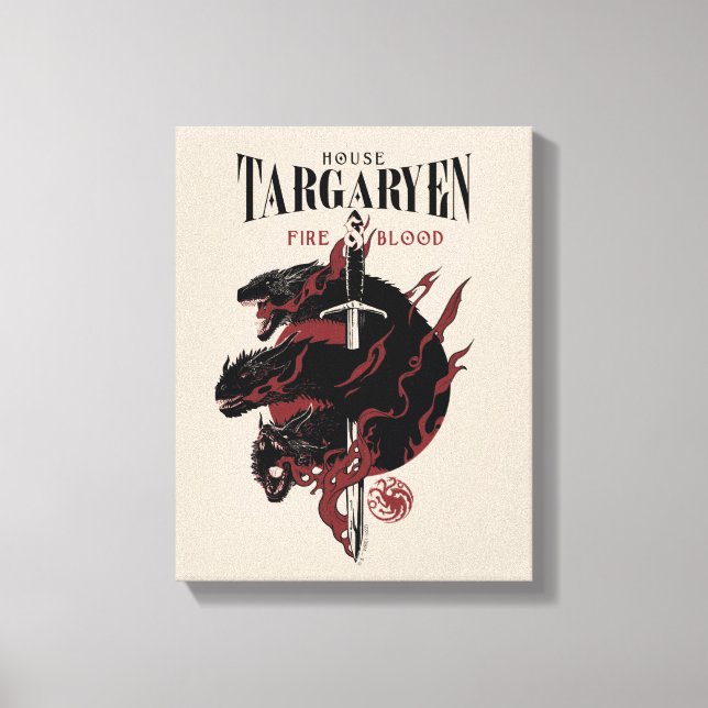 Impressão Em Tela House Targaryen - Fogo e Sangue (Frente)