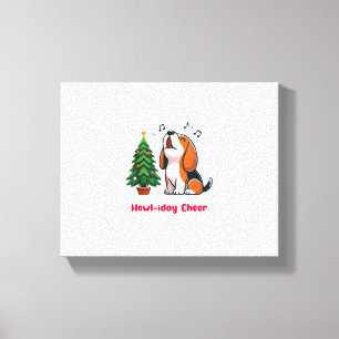 Impressão Em Tela Howl-Friday Cheer Beagle Com Desenho De Árvore De