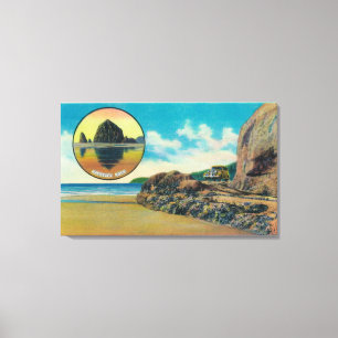 Impressão Em Tela Hug Point em Cannon Beach e Haystack Rock