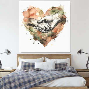 Impressão Em Tela Humano Amante de Cachorro Laço Animal Aquarela Cor