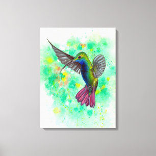 Impressão Em Tela Hummingbird - pintura acrílica
