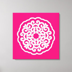 Impressão Em Tela Humores asiáticos cor-de-rosa Mandalla