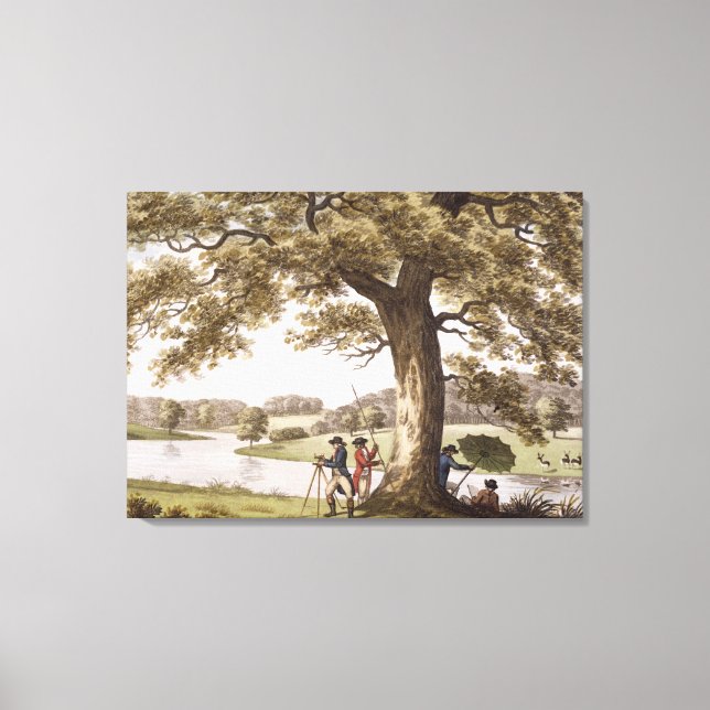 Impressão Em Tela Humphrey Repton investigando com uma Teodolite (co (Frente)