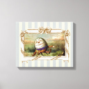 Impressão Em Tela Humpty Dumpty em tiras azuis e brancas