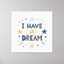 Impressão Em Tela I Have a Dream Starburst Typography Art