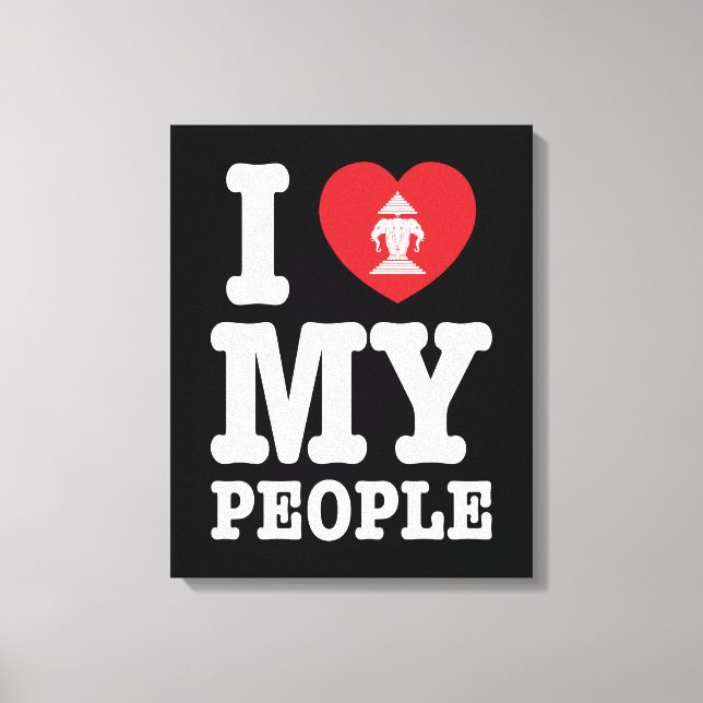 Impressão Em Tela I Heart (Love) Erawan My Lao Pessoas (Frente)