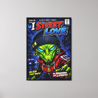 Impressão Em Tela I Street Love – Urban Alien Comic Cover Art