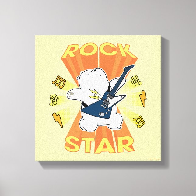 Impressão Em Tela Ice Bear - Rock Star (Frente)