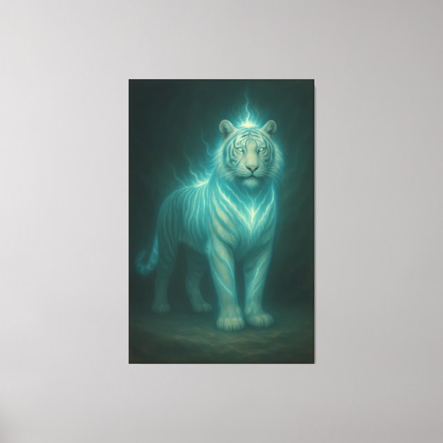 Impressão Em Tela Ice Lightning White Tiger – Frosted Celestial Ener (Frente)