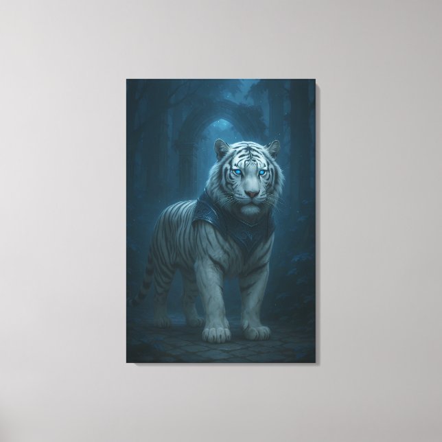 Impressão Em Tela Ice Spirit White Tiger – Mystic Guardian of Calm P (Frente)