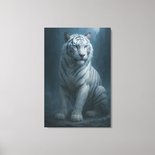 Impressão Em Tela Ice Spirit White Tiger – Mystic Guardian of Calm P (Frente)
