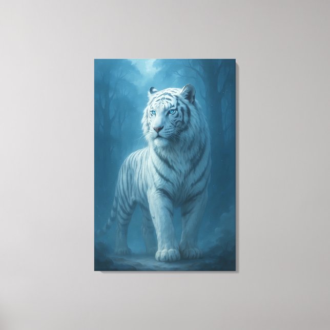 Impressão Em Tela Ice Spirit White Tiger – Mystic Guardian of Calm P (Frente)