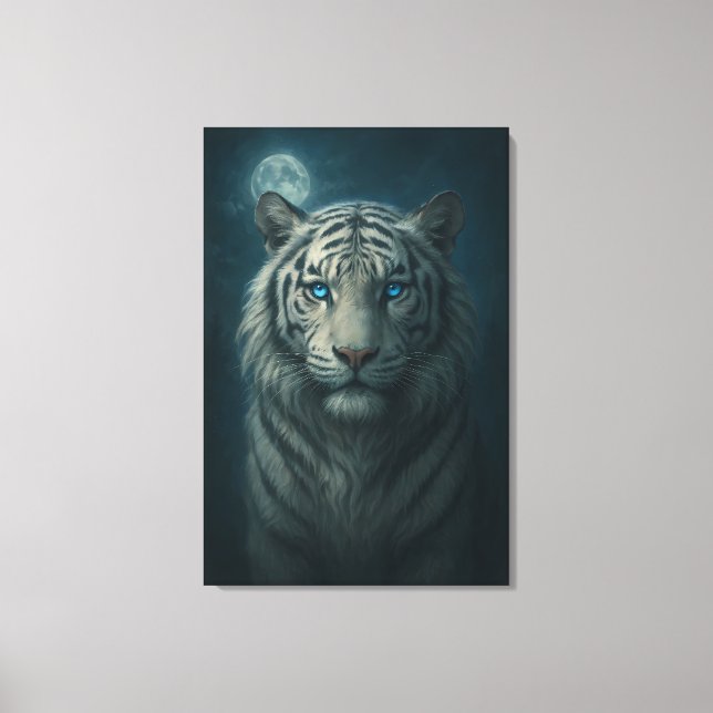 Impressão Em Tela Ice Spirit White Tiger – Mystic Guardian of Calm P (Frente)