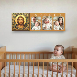 Impressão Em Tela Ícone Bizantino de Cristo - Foto de Bebê ADORADO 