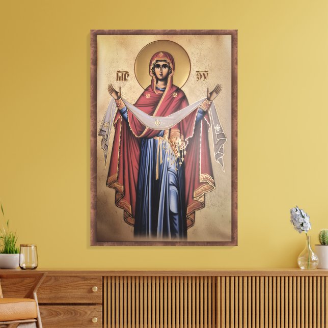 Impressão Em Tela Ícone da Virgem Maria (Insitu(Sala de estar))