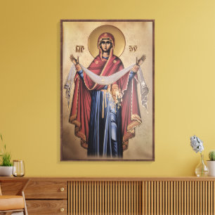 Impressão Em Tela Ícone da Virgem Maria