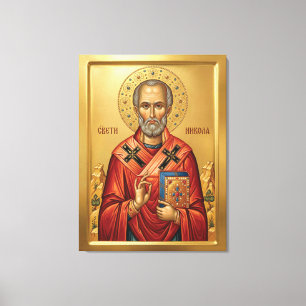 Impressão Em Tela ícone ortodoxo de São Nicolau