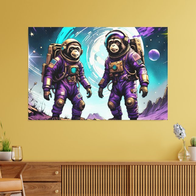 IMPRESSÃO EM TELA IDADE DO MACACO DE AÇO-TAMARINA 7 (Insitu(Sala de estar))