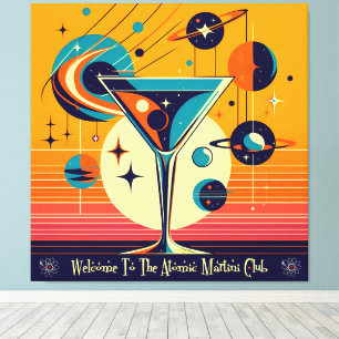 Impressão Em Tela Idade Espacial Bem-Vindo Ao Clube Atômico Martini
