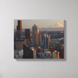Impressão Em Tela Ideia aérea da skyline 2 da cidade de Seattle