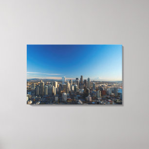 Impressão Em Tela Ideia aérea da skyline da cidade de Seattle