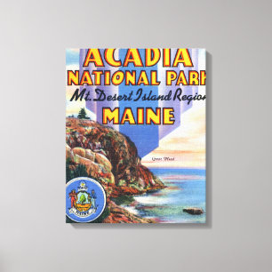 Impressão Em Tela Ideia da grandes cabeça e selo de Maine