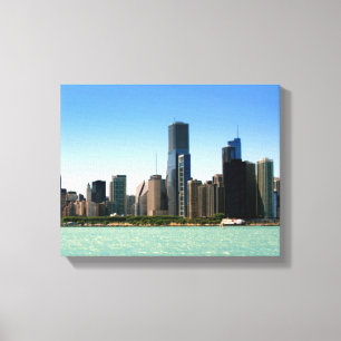 Impressão Em Tela Ideia da skyline de Chicago pelo Lago Michigan