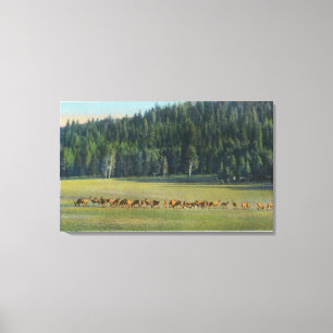 Impressão Em Tela Ideia de um bloco dos cervos que pastam