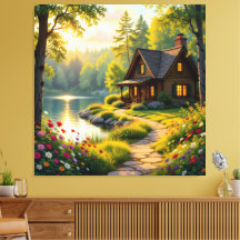 Idyllisches Haus am See im Wald 