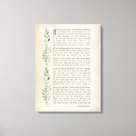 Impressão Em Tela IF, poema inspirado de Rudyard Kipling
