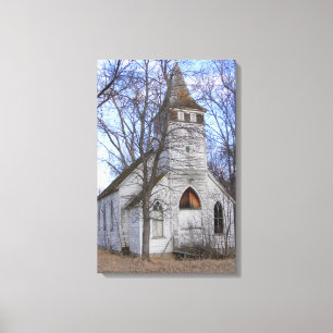 Impressão Em Tela Igreja branca abandonada do país