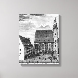 Impressão Em Tela Igreja e escola de St Thomas em Leipzig, 1723