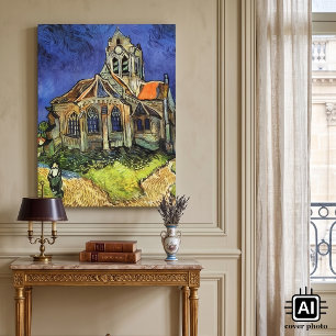 Impressão Em Tela Igreja em Auvers por Vincent van Gogh