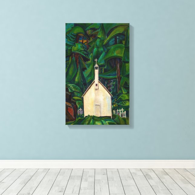 Impressão Em Tela Igreja Indiana | Emily Carr | (Insitu(piso de madeira))