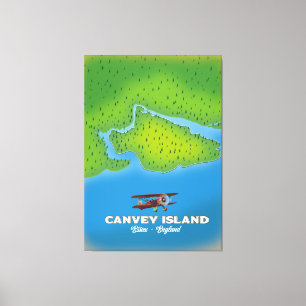Impressão Em Tela Ilha Canvey, mapa de Essex Endland
