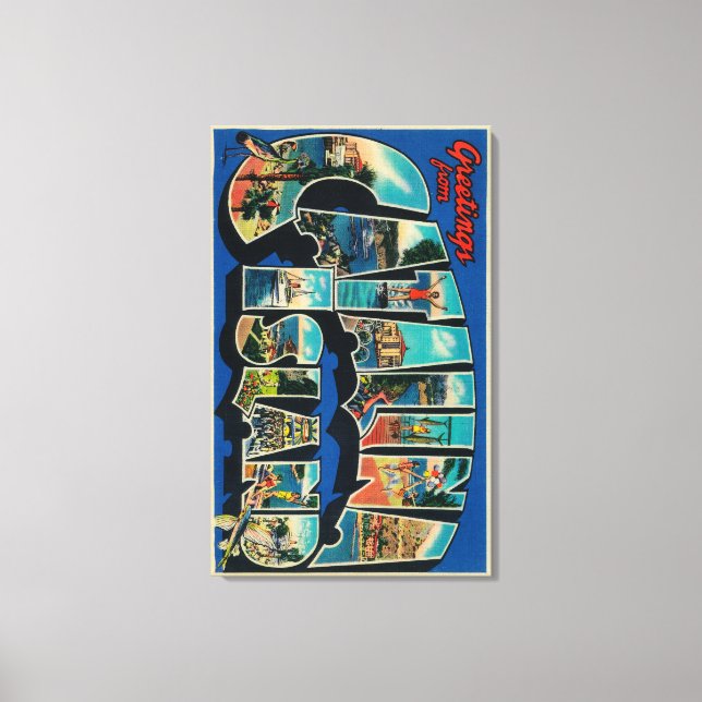 Impressão Em Tela Ilha Catalina, Califórnia - Letra Grande (Frente)