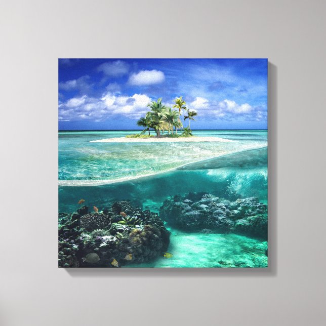 Impressão Em Tela Ilha Coral (Frente)