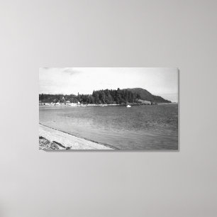 Impressão Em Tela Ilha de Lummi, WA - vista da fotografia da baía d