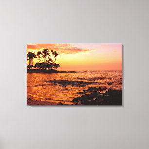 Impressão Em Tela Ilha Grande, Havaí. Pôr do sol, Ilha Grande Havaí.